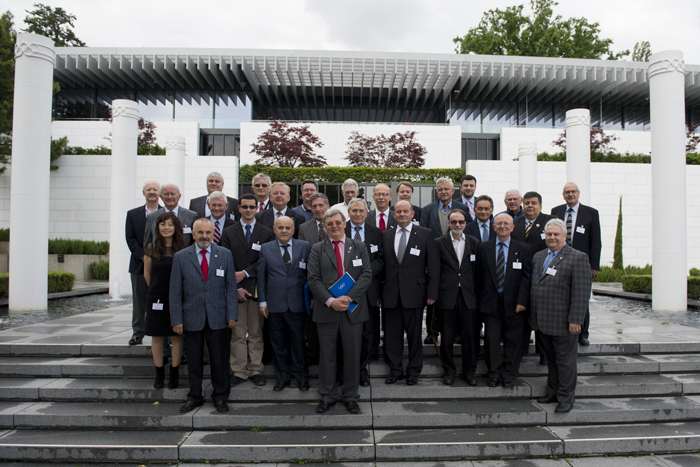 Founding members of AICO at the Olympic Museum in Lausanne, 22 May 2014.